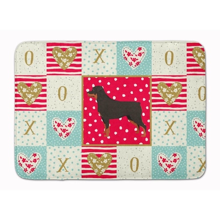 Carolines Treasures 19 x 27 in. Rottweiler Love Machine Washable Memory Foam Mat CK5948RUG